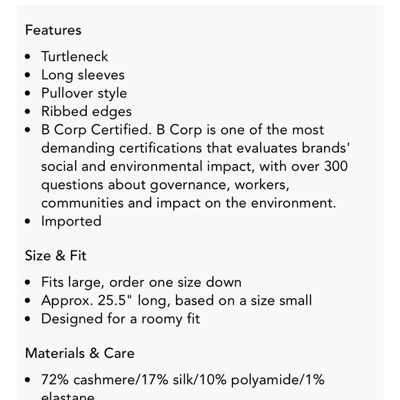 Eileen Fisher Cashmere Silk Bliss Turtleneck Box Top. Women’s SZ S/P - Picture 12 of 12